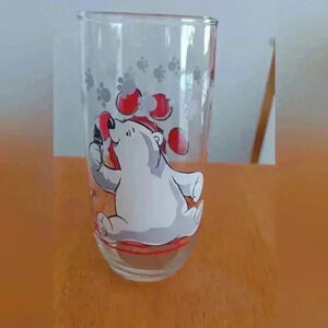 Vintage 1999 Coca-Cola Polar  Bear 6" Tumbler Glass Collectible Paw Print